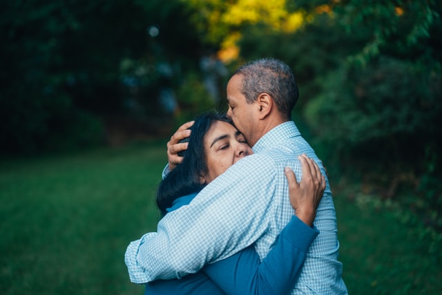 A couple hugging